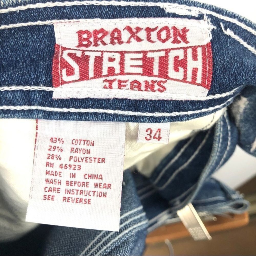 VINTAGE Braxton Ultra High Waisted Straight Leg Bootcut Denim 34 - Picture 7 of 7